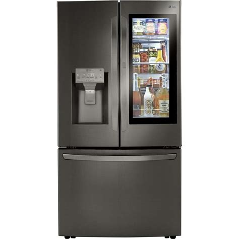 This 4-door Standard-Depth MAX refrigerator doesnt just give you spaceit brings a new level of organization, flexibility and style to your kitchen. . Refrigerator lg lowes